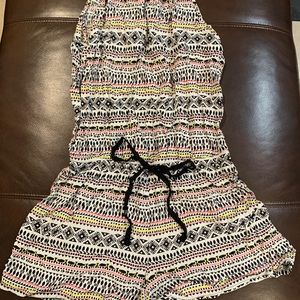 Black & white romper with pink and yellow